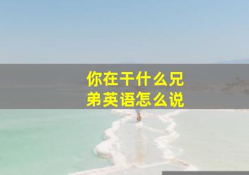 你在干什么兄弟英语怎么说