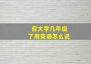 你大学几年级了用英语怎么说