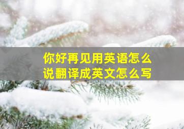 你好再见用英语怎么说翻译成英文怎么写