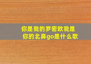 你是我的罗密欧我是你的北鼻go是什么歌