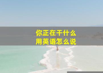 你正在干什么用英语怎么说