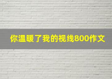 你温暖了我的视线800作文