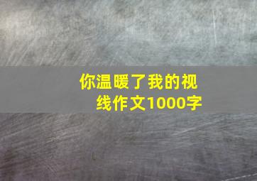 你温暖了我的视线作文1000字