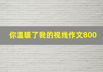 你温暖了我的视线作文800