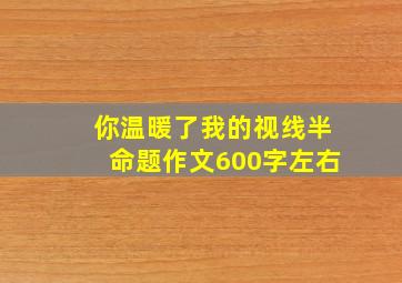 你温暖了我的视线半命题作文600字左右