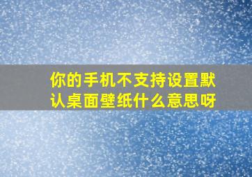 你的手机不支持设置默认桌面壁纸什么意思呀