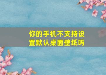 你的手机不支持设置默认桌面壁纸吗