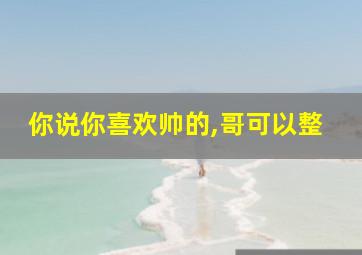 你说你喜欢帅的,哥可以整