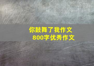 你鼓舞了我作文800字优秀作文