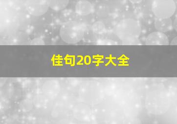 佳句20字大全