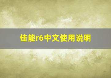 佳能r6中文使用说明