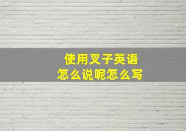 使用叉子英语怎么说呢怎么写