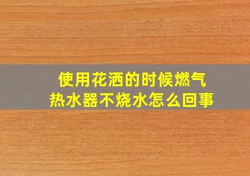 使用花洒的时候燃气热水器不烧水怎么回事