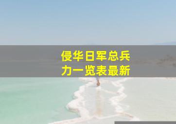 侵华日军总兵力一览表最新