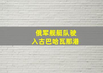 俄军舰艇队驶入古巴哈瓦那港