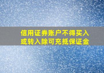 信用证券账户不得买入或转入除可充抵保证金