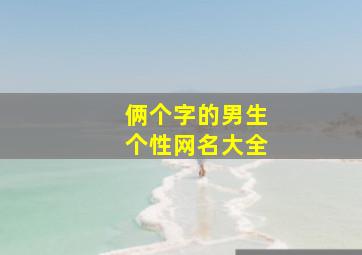 俩个字的男生个性网名大全