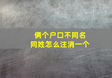 俩个户口不同名同姓怎么注消一个