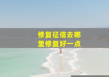 修复征信去哪里修复好一点