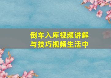 倒车入库视频讲解与技巧视频生活中