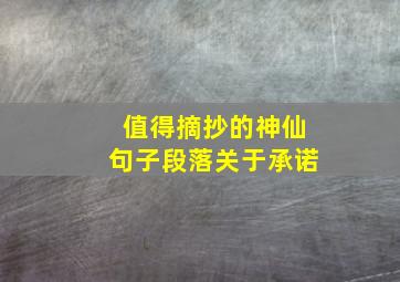 值得摘抄的神仙句子段落关于承诺