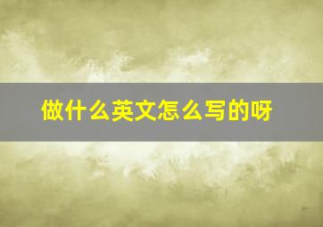 做什么英文怎么写的呀