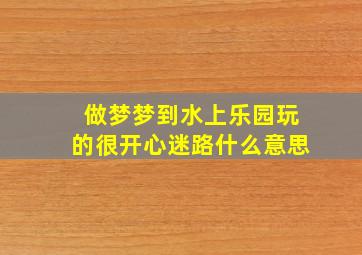 做梦梦到水上乐园玩的很开心迷路什么意思