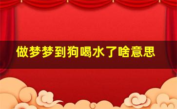 做梦梦到狗喝水了啥意思