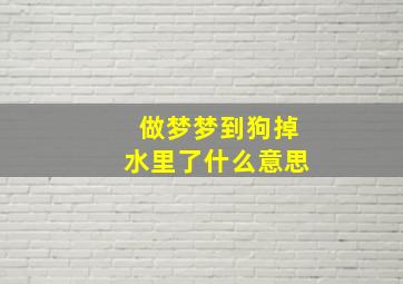 做梦梦到狗掉水里了什么意思