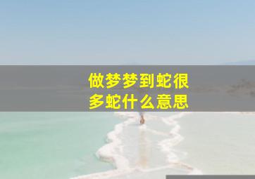 做梦梦到蛇很多蛇什么意思