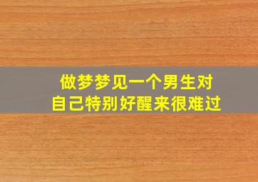 做梦梦见一个男生对自己特别好醒来很难过