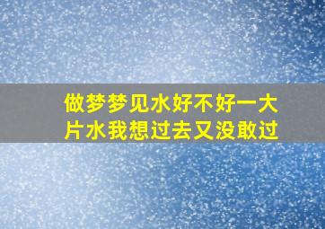 做梦梦见水好不好一大片水我想过去又没敢过