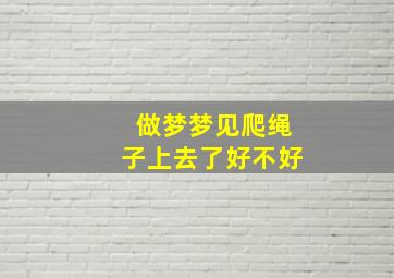 做梦梦见爬绳子上去了好不好