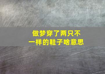 做梦穿了两只不一样的鞋子啥意思