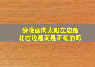 傍晚面向太阳左边是北右边是南是正确的吗