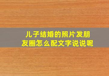 儿子结婚的照片发朋友圈怎么配文字说说呢