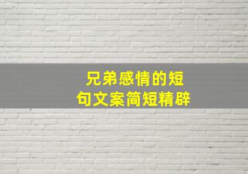 兄弟感情的短句文案简短精辟