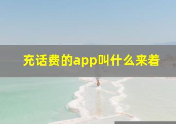 充话费的app叫什么来着