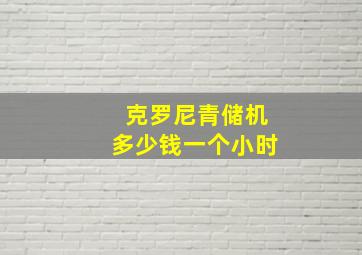 克罗尼青储机多少钱一个小时