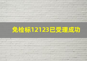 免检标12123已受理成功