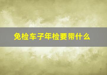 免检车子年检要带什么