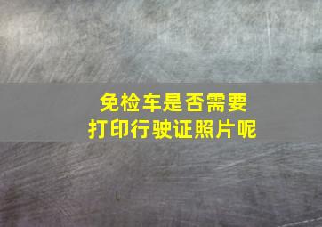 免检车是否需要打印行驶证照片呢