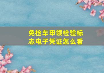 免检车申领检验标志电子凭证怎么看