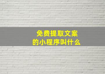 免费提取文案的小程序叫什么