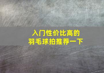 入门性价比高的羽毛球拍推荐一下