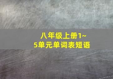 八年级上册1~5单元单词表短语