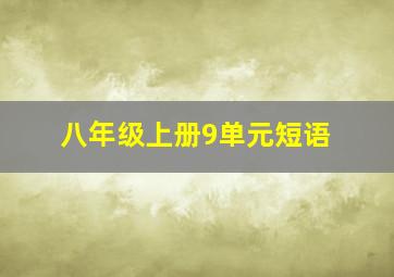 八年级上册9单元短语