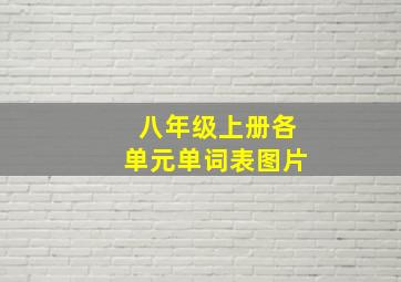 八年级上册各单元单词表图片