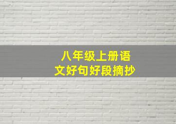 八年级上册语文好句好段摘抄