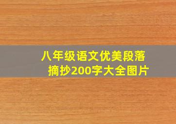 八年级语文优美段落摘抄200字大全图片